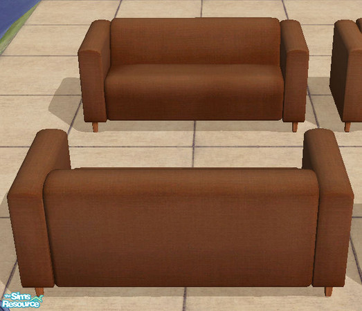 Sims 2 — Muga dark tan linnen sofa by MugaSim — Dark tan linnen sofa, plain type, part of a set of 4 different styles.