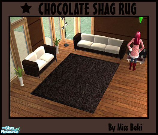 Sims 2 — Chocolate Shag Rug by miss_beki — Yummy Large Size Chocolate Shag Rug.This is a Recolour of the New Rug Mesh.