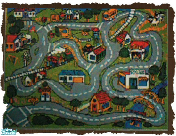 Sims 2 — Country Roads Play Mat by SSilver — Part of my Little Simmies' Rug Set. Please download Windkeepers "Real