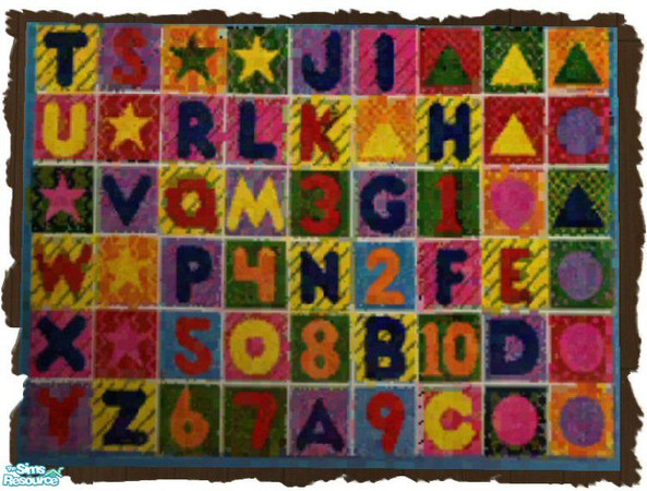 Sims 2 — Colorful Letters& Numbers  Rug by SSilver — Part of my Little Simmies' Rug Set. Please download Windkeepers