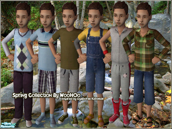 Sims 2 — Boy Spring Collection by WooHoo by SkellySpades — You will never run out of outfits again for your little boys!