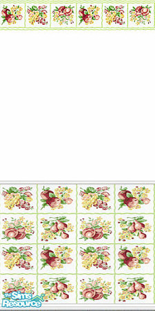 Sims 2 — Fruit by Lorah — Apples, pears and plums border and wallpaper for your kitchen.