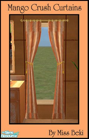 Sims 2 — Mango Crush Curtains by miss_beki — Mango Crush Curtains. Part of the Mango Crush Bathroom Collection by Miss