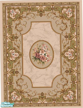 Sims 2 — Beige rug 10 by Trollsan — You need to download Echo's 3x4 rug, included in Windkeeper's "Real Rugs