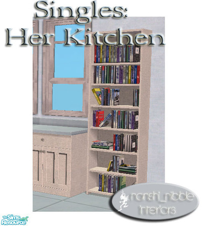 Sims 2 — Singles - Her Kitchen Bookcase by TSR Archive — .