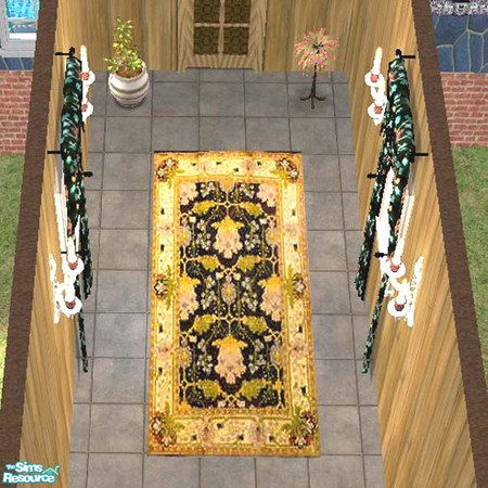 Sims 2 — Blue and Gold antique runner by buntah — Part of my Antique Hallway Runners set. NOTE: You must download Echo's