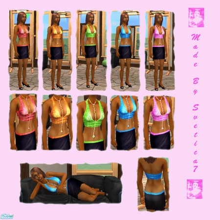 Sims 2 — Summer night out by svetica7 — Playing with old Maxis meshes I've made a fashionable set of glitter top and