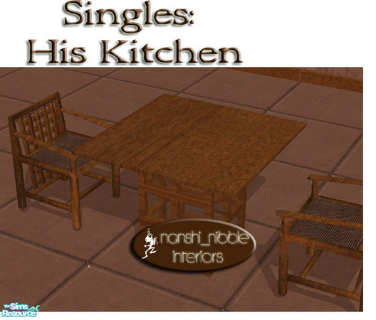 Sims 2 — Singles - His Kitchen Dining Table by TSR Archive — A new table mesh by Nanshi_Nibble please download the
