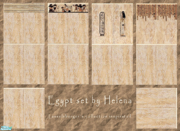 Sims 2 — Egypt set by Helena — These tiles are copies of old tiles from Egypt.