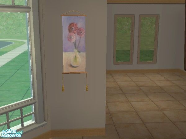 Sims 2 — Magenta Stripe Sunroom Wall Hanging by toriamos — Tarragona Daisies by Serena Barton. This is under the blossom