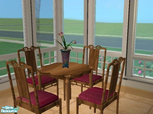 Sims 2 — Magenta Stripe Vase and Flowers by toriamos — Both flowers and vase have been recolored. You will need CEP