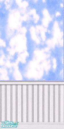 Sims 2 — periwinkle pleasures wall 5 by twistedstar — clouds and white wainscotting