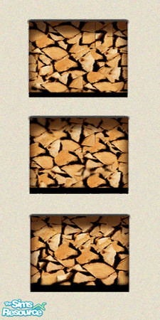 Sims 2 — Muga sandy firewood wall by MugaSim — Create a modern living room with organic and warm colours