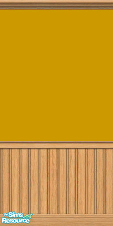 Sims 2 — Dark Yellow Wall with Beaded Wainscoting by stitchy — Please rate this if you like it :)