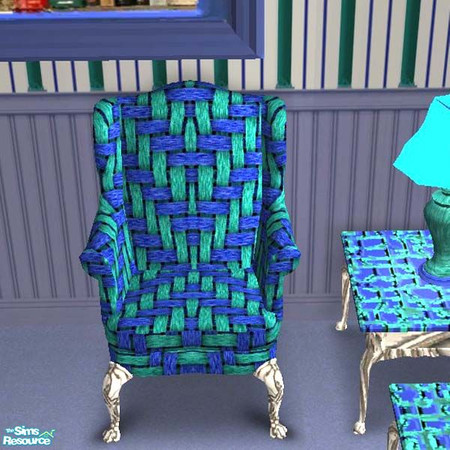 Sims 2 — Blue/greem armchair by buntah — This is part of my Tranquil Library set.