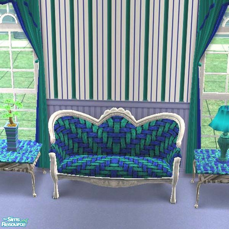 Sims 2 — Blue/green loveseat frame by buntah — This is part of my Tranquil Library set.