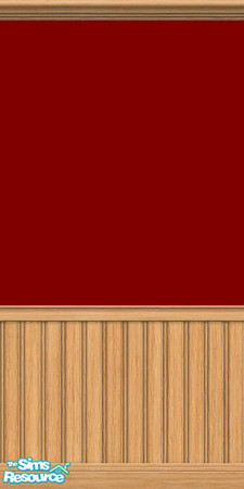 Sims 2 — Dark Red Wall with Beaded Wainscoting by stitchy — Please rate this if you like it :)