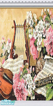 Sims 2 — Music Room 1 by Lorah — Create an elegant music room with this set. 1st of 2 oil painted walls.
