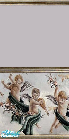 Sims 2 — Cherubs 10 by Lorah — Alternate cherubs wall 10 and 11 to cover walls. Part of mauve set.
