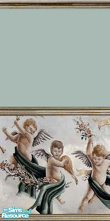 Sims 2 — Cherubs 1 by Lorah — Alternate cherubs wall 1 and 2 to cover walls. Part of green set.