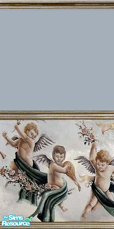Sims 2 — Cherubs 7 by Lorah — Alternate cherubs wall 7 and 8 to cover walls. Part of blue set.