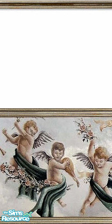Sims 2 — Cherubs 13 by Lorah — Alternate cherubs wall 13 and 14 to cover walls. Part of white set.