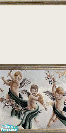 Sims 2 — Cherubs 4 by Lorah — Alternate cherubs wall 4 and 5 to cover walls. Part of cream set.