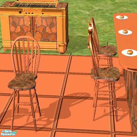 Sims 2 — Outdoor Barbecue Stool SEAT by buntah — This is the seat for my Outdoor Barbecue stool