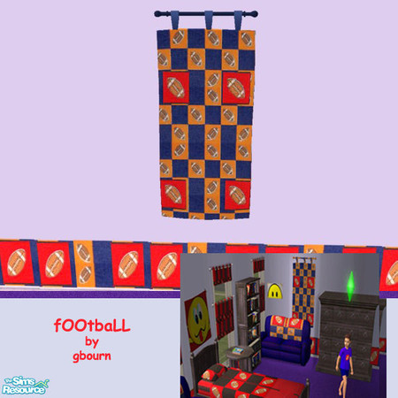 Sims 2 — fOOtbaLL Wall Pic by gbourn — Boys bedroom in bright colours with football design. Besides the objects , boys pj