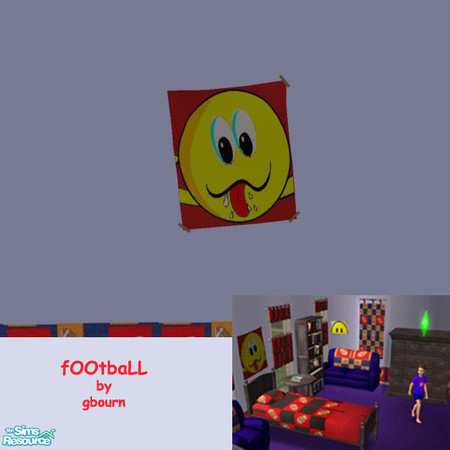 Sims 2 — fOOtbaLL SMILE by gbourn — Boys bedroom in bright colours with football design. Besides the objects , boys pj