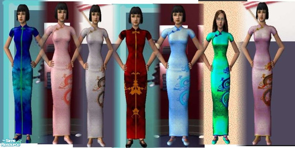 Sims 2 — oriental style set by ead425 — set of dresses