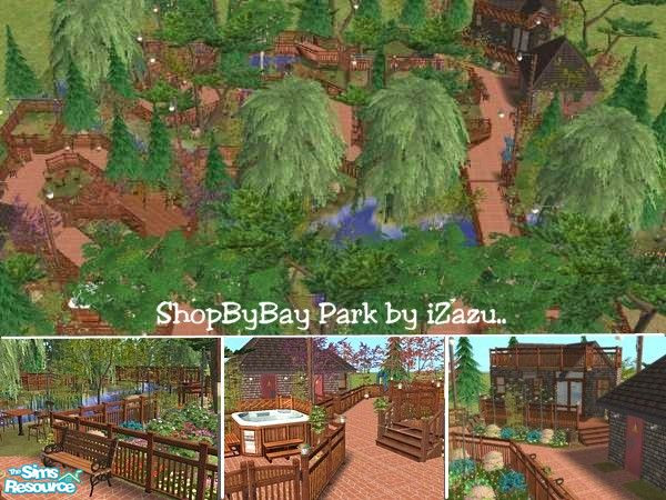 Sims 2 — Shop By Bay Park by iZazu — Large park, located right in the middle of Simville. Everyone comes to relax and