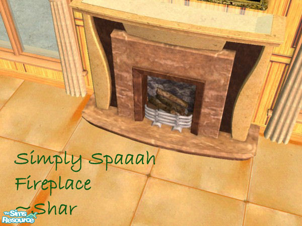 Sims 2 — Simply Spa Fireplace by Big Bad Shar — Gold toned fireplace