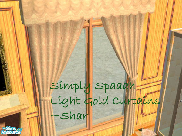 Sims 2 — Simply Spa Veil by Big Bad Shar — Light gold veil and curtains