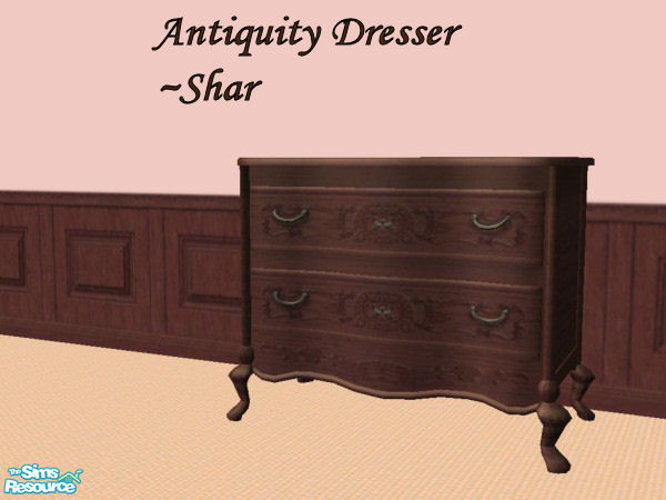 Sims 2 — Antiquity Dining Dresser by Big Bad Shar — Walnut dresser