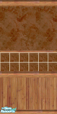 Sims 2 — Oriental kitchen wall 1a by Trollsan — By Trollsan