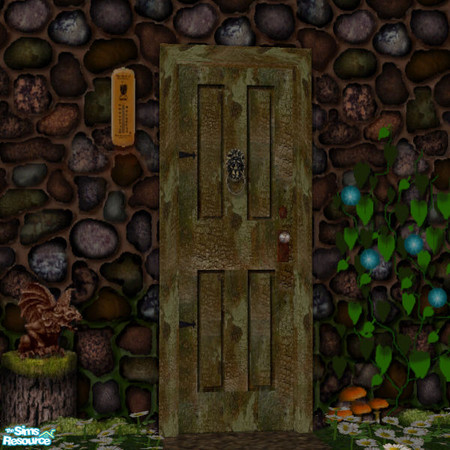 Sims 2 — Weathered Door by arenaria — A very old and weathered door for your woodsy hideaway. By Arenaria 
