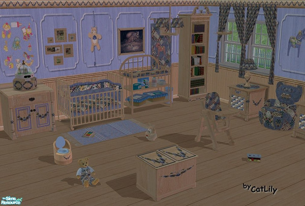 Sims 2 — Country Quilt Nursery set - Light wood f by oldmember_CatLily — with swedish theme NOTE!! Some things are not