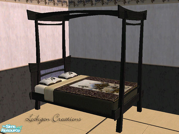 Sims 2 — Blue Oriental Bed Frame by lockgen — Part of the Blue Oriental bedroom.
