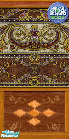Sims 2 — Paper&panel001(Bombay)_byRobBase by robbase — A richly textured eastern style wall paper, the paneling is