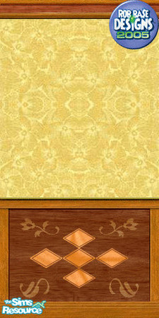 Sims 2 — Paper&panel003(Pear)_byRobBaseDesigns by robbase — A richly textured wall paper patern in pear, the paneling