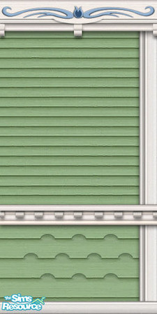 Sims 2 — Tulip Grove Weatherboard Right Edge in P by shtinky — Victorian weatherboard in pea green, white and blue trim