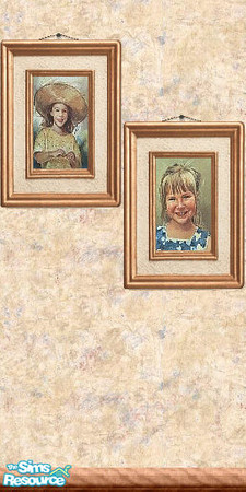 Sims 2 — Picture 192 by Lorah — Double pictures on a full wallpaper wall (If your thinking this is more than 5 more