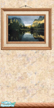 Sims 2 — Picture 32 by Lorah — Picture on full wallpapered wall in cream, beige, blue and raspberry by Lorah