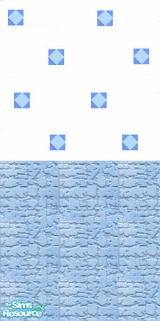 Sims 2 — Blue dimond by eglitterbug — Elegant blue/white duo paper-Top is white background with blue dimond shapes on