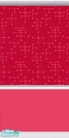 Sims 2 — Eames Wallpaper (Red) by DJLadyPope — Red 1950's wallpaper with pink paint Pattern by www.pixeldecor.com