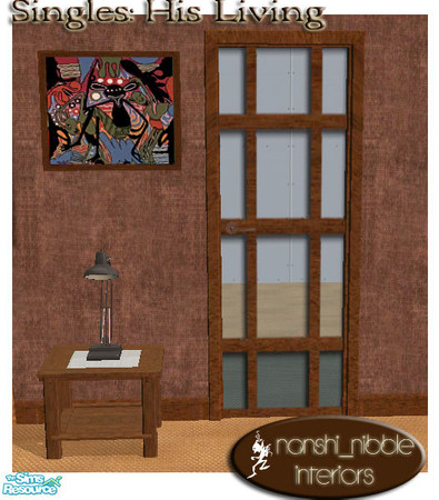 Sims 2 — Singles - His Living Room Door by TSR Archive — .