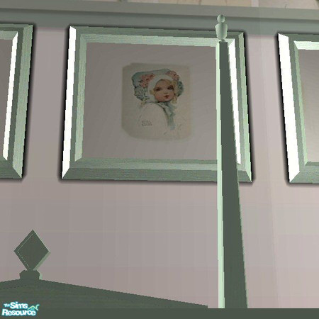 Sims 2 — Bessie's Picture Frame by Betsy4arts — A soft teal wooden picture frame.Betsy's creations