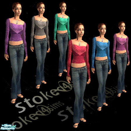 Sims 2 — Go Jane Designer Tops by stoked4sims — A collection of designer tops with unique front design and micro quilted