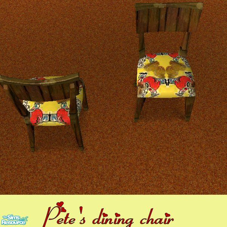 Sims 2 — Pete's Kitchen Chair Cushions by Betsy4arts — These kitchen chairs have had alot of use over the years.Stains